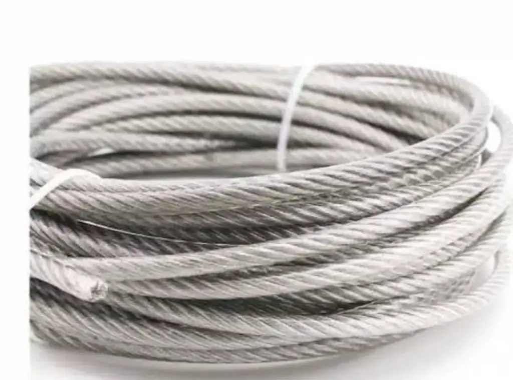 STEEL WIRE ROPE PVC COATED CLEAR 10.0 - 12MM (6x19) PRICE PER METER