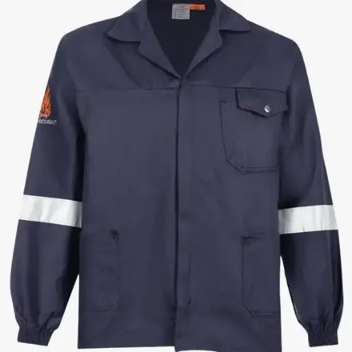 D59 NAVY BLUE FLAME & ACID JACKET WITH REFLECTIVE