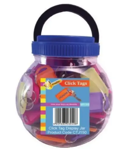CLICK KEY TAGS ASSORTED 100PC