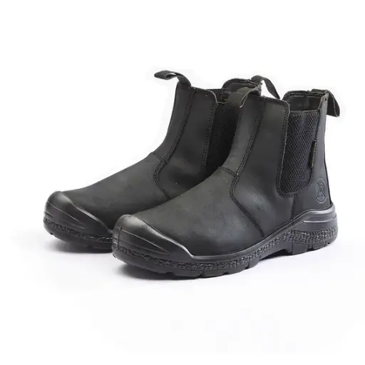 DROMAX CRAZY HORSE LEATHER CHELSEA BOOT - BLACK