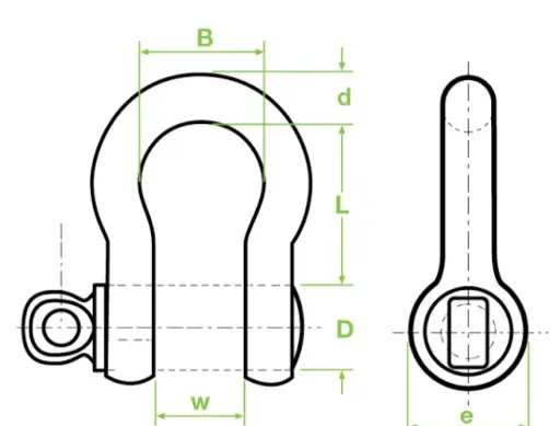 BOW SHACKLE SCREW PIN 13.5T (13/8 INC)