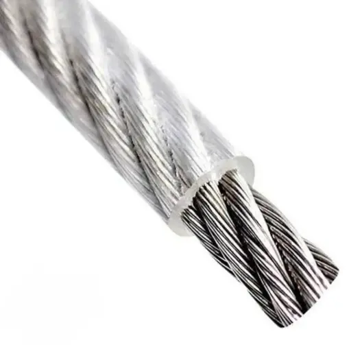 STEEL WIRE ROPE PVC COATED CLEAR 2.0 - 3MM ( 6x7 PPC ) PER METER