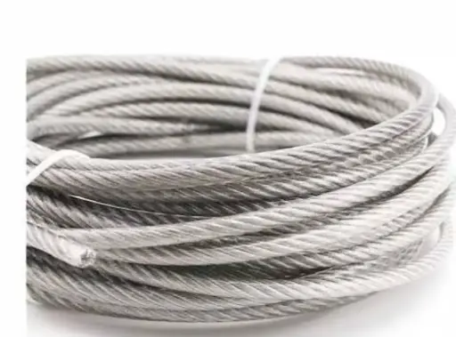 STEEL WIRE ROPE PVC COATED CLEAR 10.0 - 12MM (6x19) PRICE PER METER