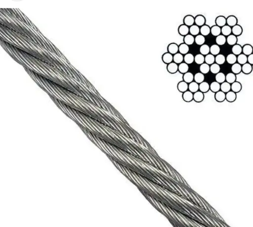 STAINLESS STEEL WIRE ROPE 5MM (7X19) GRADE AISI 316 ( PRICE PER METER )