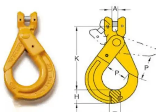 CLEVIS SELF LOCKING HOOK GRADE 80 PAINTED YELLOW 3.2T