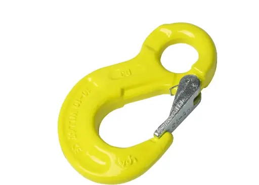 EYE SLING HOOK WITH SAFETY LATCH GRADE 80 PAINTED YELLOW 2T
