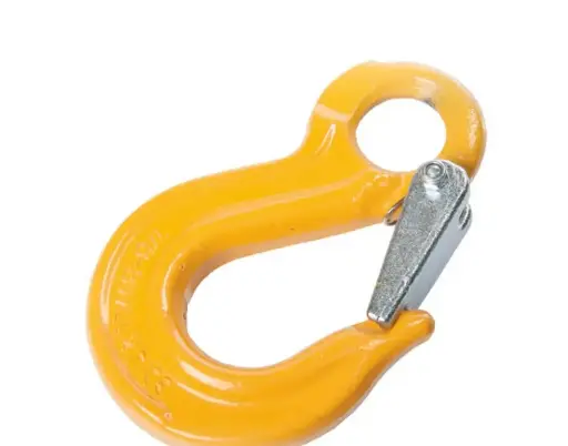 EYE SLING HOOK WITH SAFETY LATCH GRADE 80 PAINTED YELLOW 15T