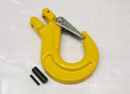 CLEVIS SLING HOOK WITH LATCH PAINTED YELLOW GRADE 80 2T