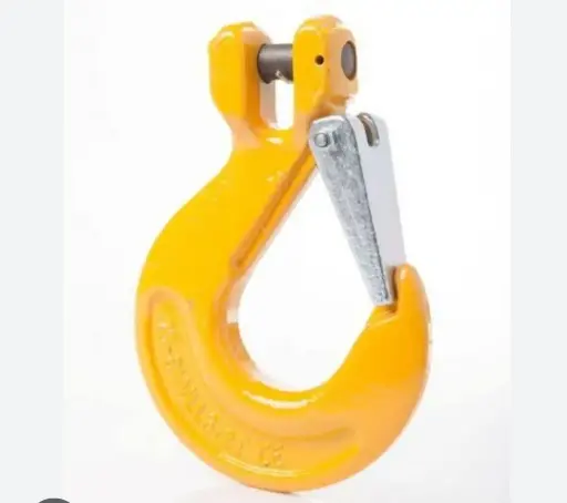 CLEVIS SLING HOOK WITH LATCH PAINTED YELLOW GRADE 80 3.2T